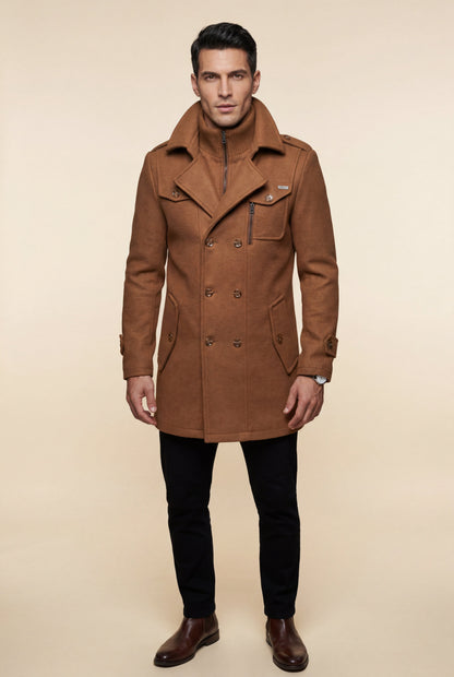 Zane | Men's Slim Fit Tailored Winter Coat, Stand Collar