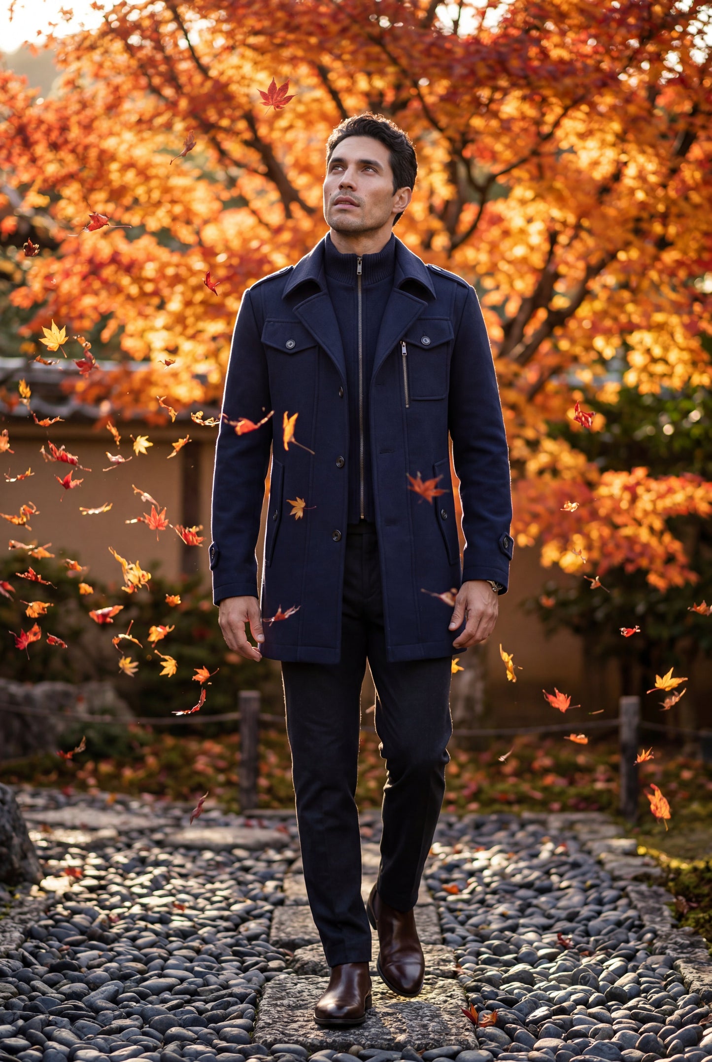 Zane | Men's Slim Fit Tailored Winter Coat, Stand Collar