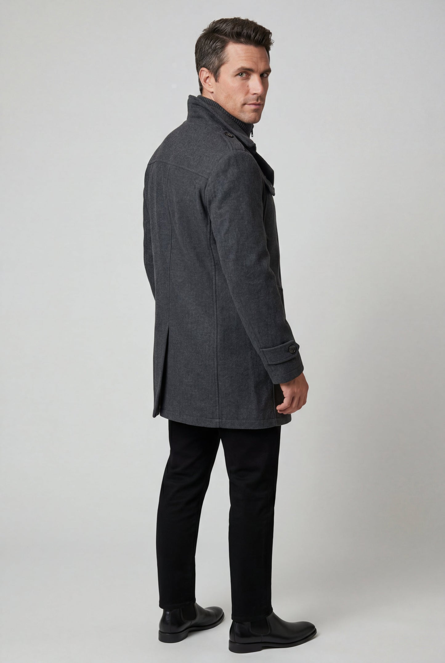 Zane | Men's Slim Fit Tailored Winter Coat, Stand Collar