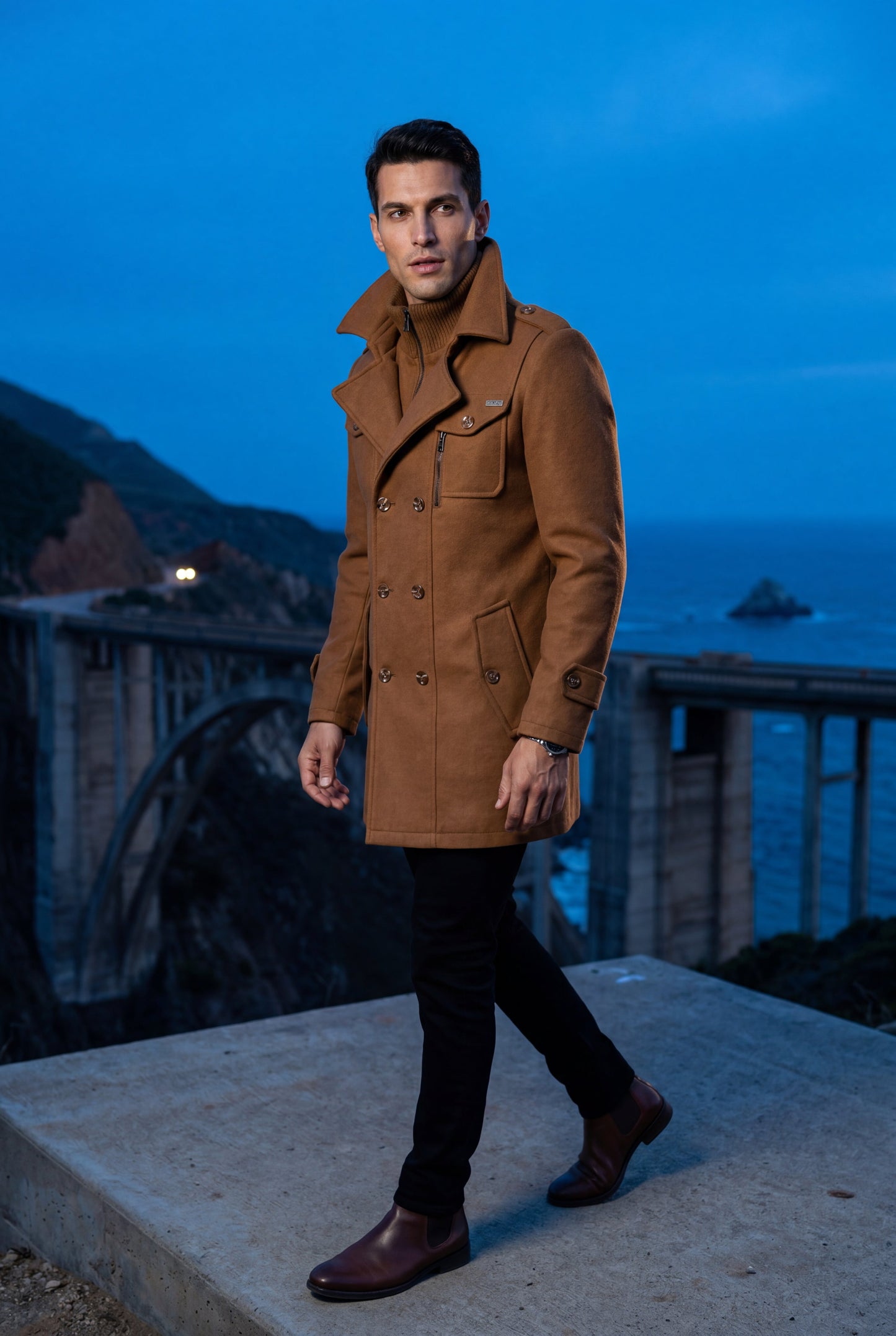 Zane | Men's Slim Fit Tailored Winter Coat, Stand Collar