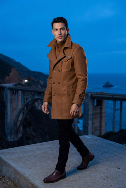 Zane | Men's Slim Fit Tailored Winter Coat, Stand Collar