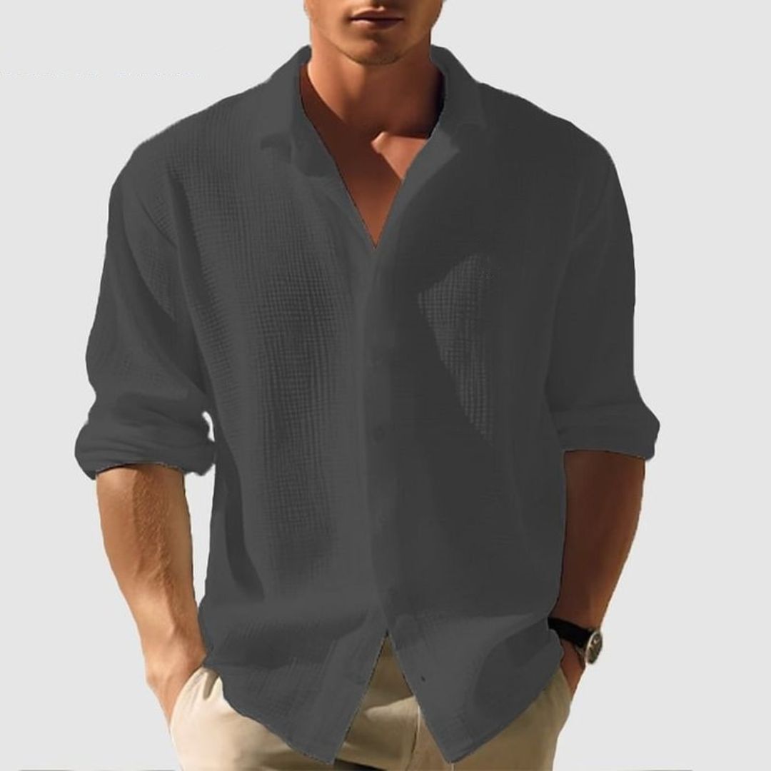Jayden | Men's Casual Cotton Waffle Shirt with Long Sleeves