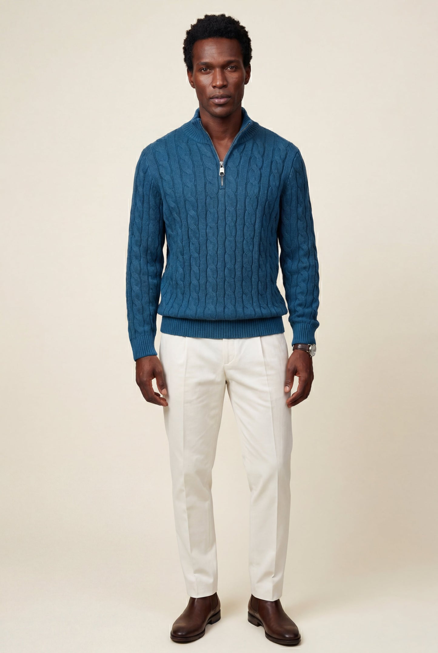 Knox | Men's Cable Knit Half-Zip Sweater