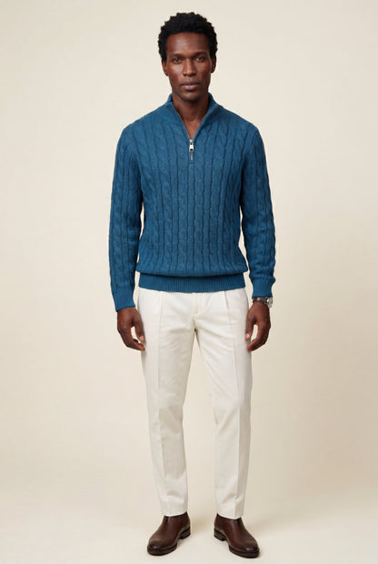 Knox | Men's Cable Knit Half-Zip Sweater