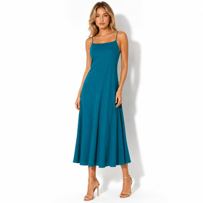 Ravena | Women's Linen Midi Slip Dress