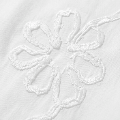 Brinley | Floral Embroidered Puff Sleeve Blouse