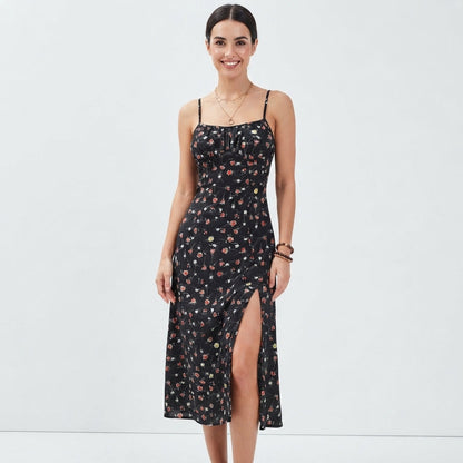 Floral Slit Summer Dress For Women