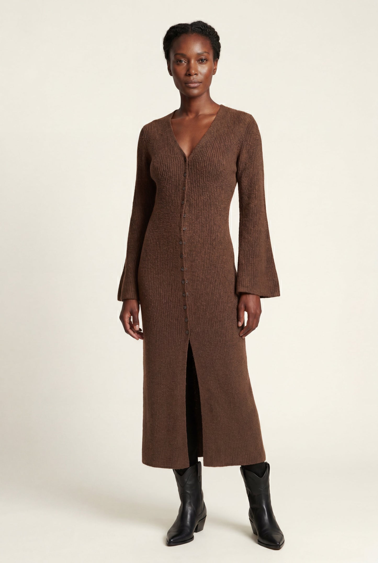 Celeste | Women's Ribbed Maxi Cardigan, Longline Knit