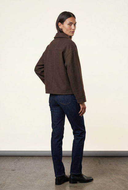 Vera | Women's Minimal Zip Jacket, Boxy Structured