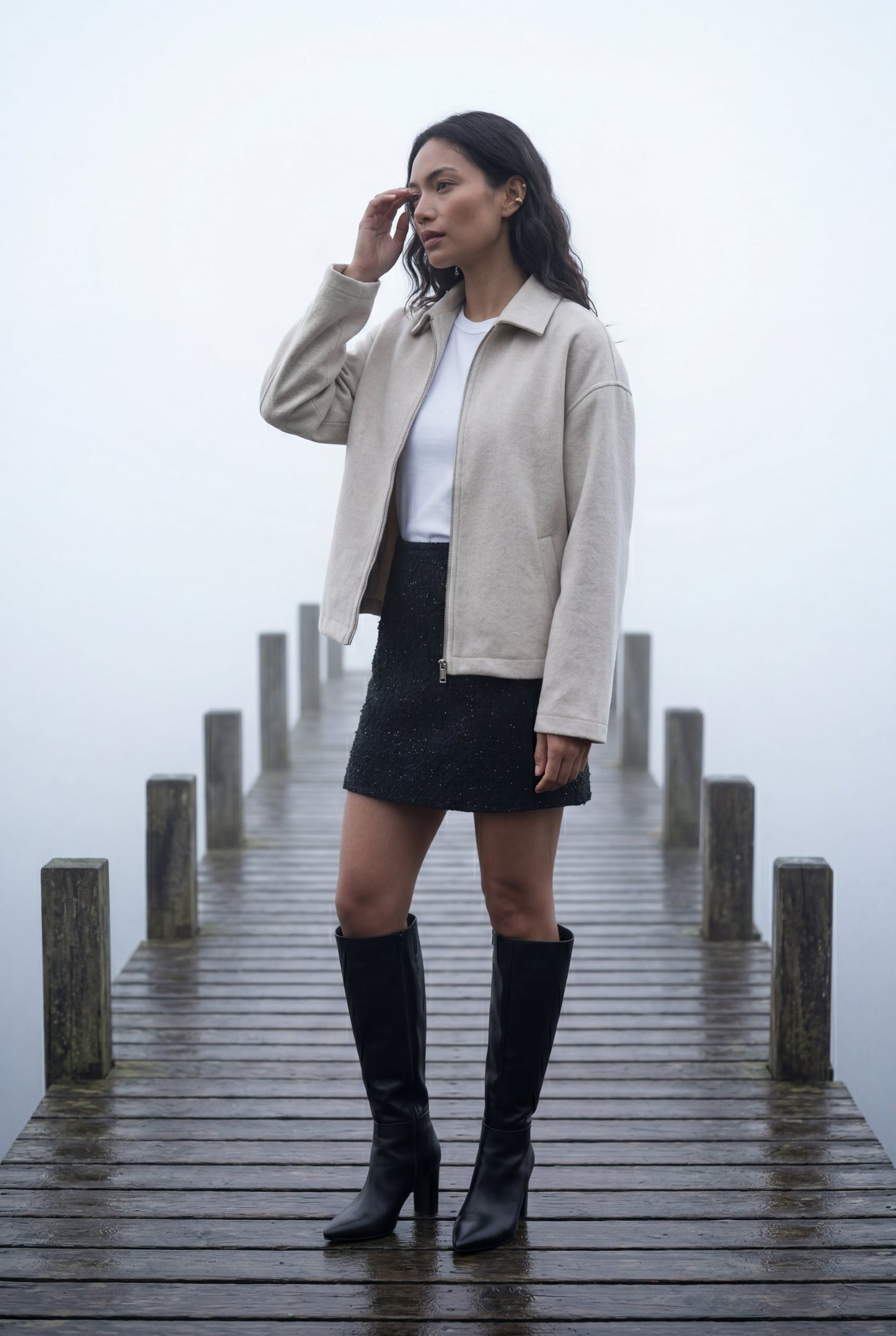 Vera | Women's Minimal Zip Jacket, Boxy Structured