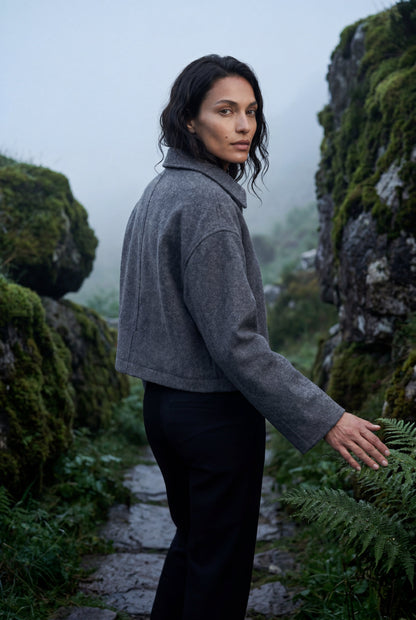 Vera | Women's Minimal Zip Jacket, Boxy Structured