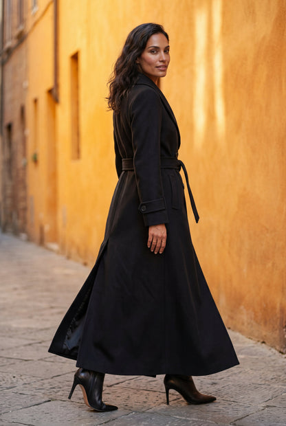 Sienna | Women's Belted Longline Coat, Tailored Fit