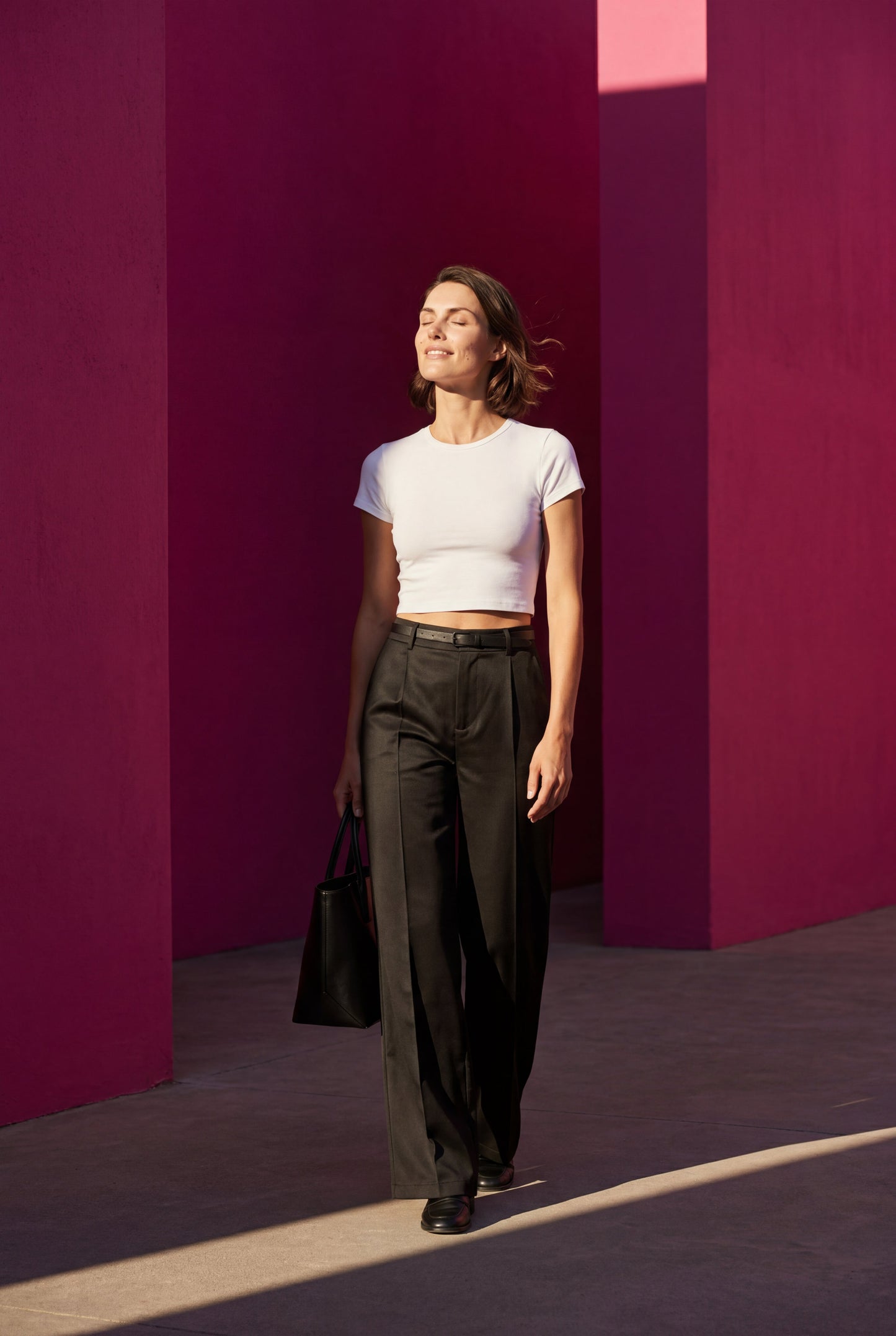 Hana | Women's Belted Wide Leg Pants, High Waist