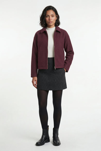 Vera | Women's Minimal Zip Jacket, Boxy Structured