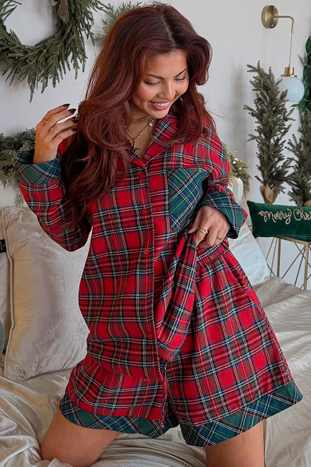 Pepper | Christmas Pyjamas Checked Shirt Matching Shorts