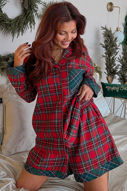 Pepper | Christmas Pyjamas Checked Shirt Matching Shorts
