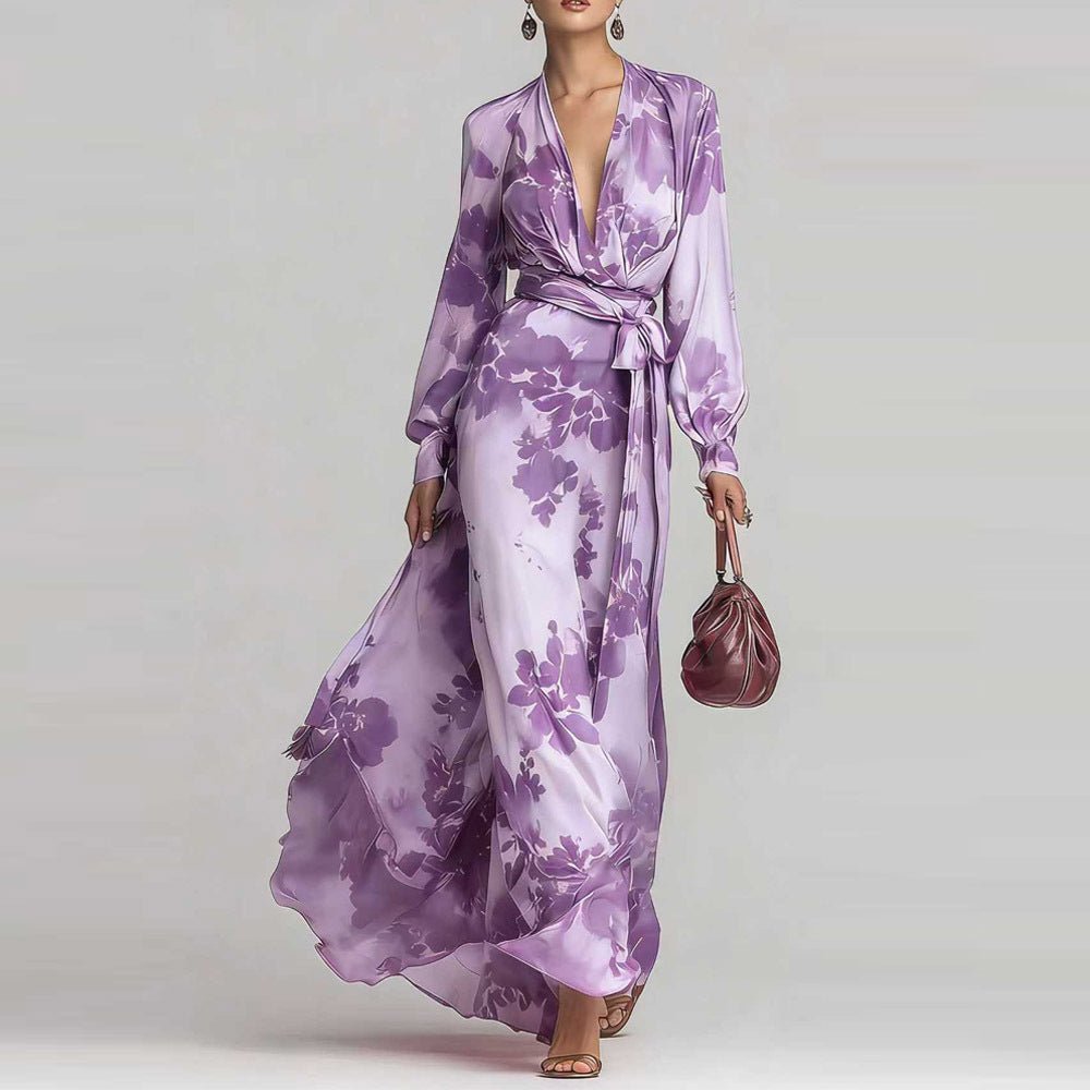 Aurora | Floral Chiffon Maxi Dress Women