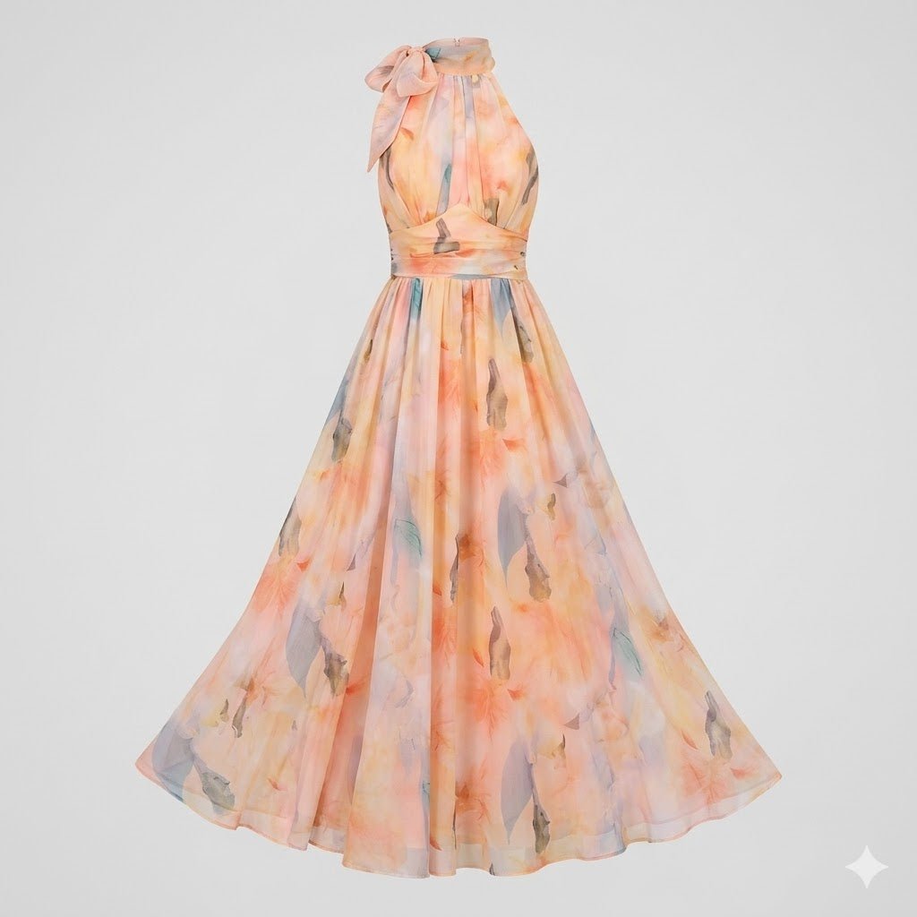 Elodie | Floral Halter Maxi Dress Women