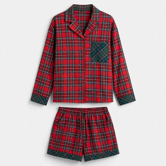 Pepper | Christmas Pyjamas Checked Shirt Matching Shorts