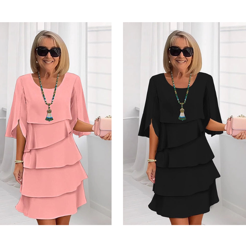 Pixie | Layered Puff Sleeve Midi Dress