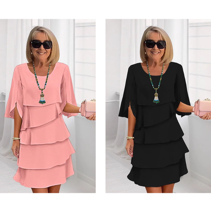 Pixie | Layered Puff Sleeve Midi Dress