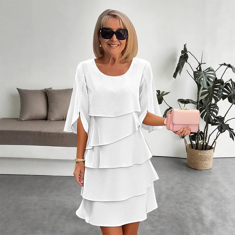 Pixie | Layered Puff Sleeve Midi Dress