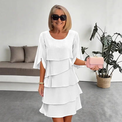 Pixie | Layered Puff Sleeve Midi Dress