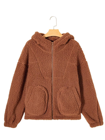 Marjorie | Women's Relaxed Fit Zip Up Teddy Jacket