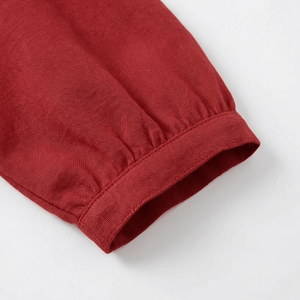 Calvine | Peter Pan Collar Button-Up Summer Blouse