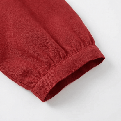 Calvine | Peter Pan Collar Button-Up Summer Blouse