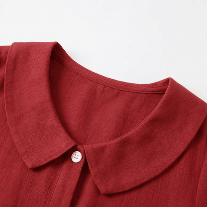 Calvine | Peter Pan Collar Button-Up Summer Blouse