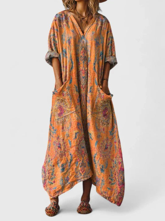 Ovessa | Printed Oversized Relaxed Pocket Maxi Dress
