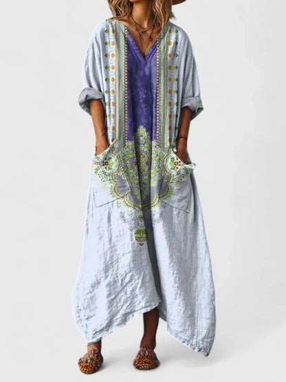 Ovessa | Printed Oversized Relaxed Pocket Maxi Dress