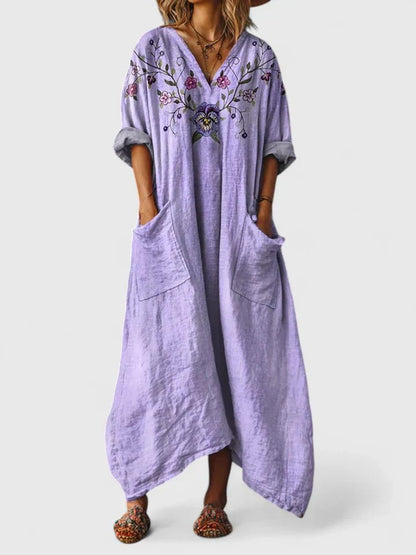 Ovessa | Printed Oversized Relaxed Pocket Maxi Dress