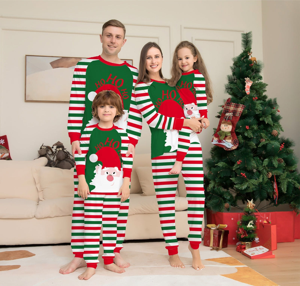 Donner | Christmas Pyjamas Santa Face Striped Trousers
