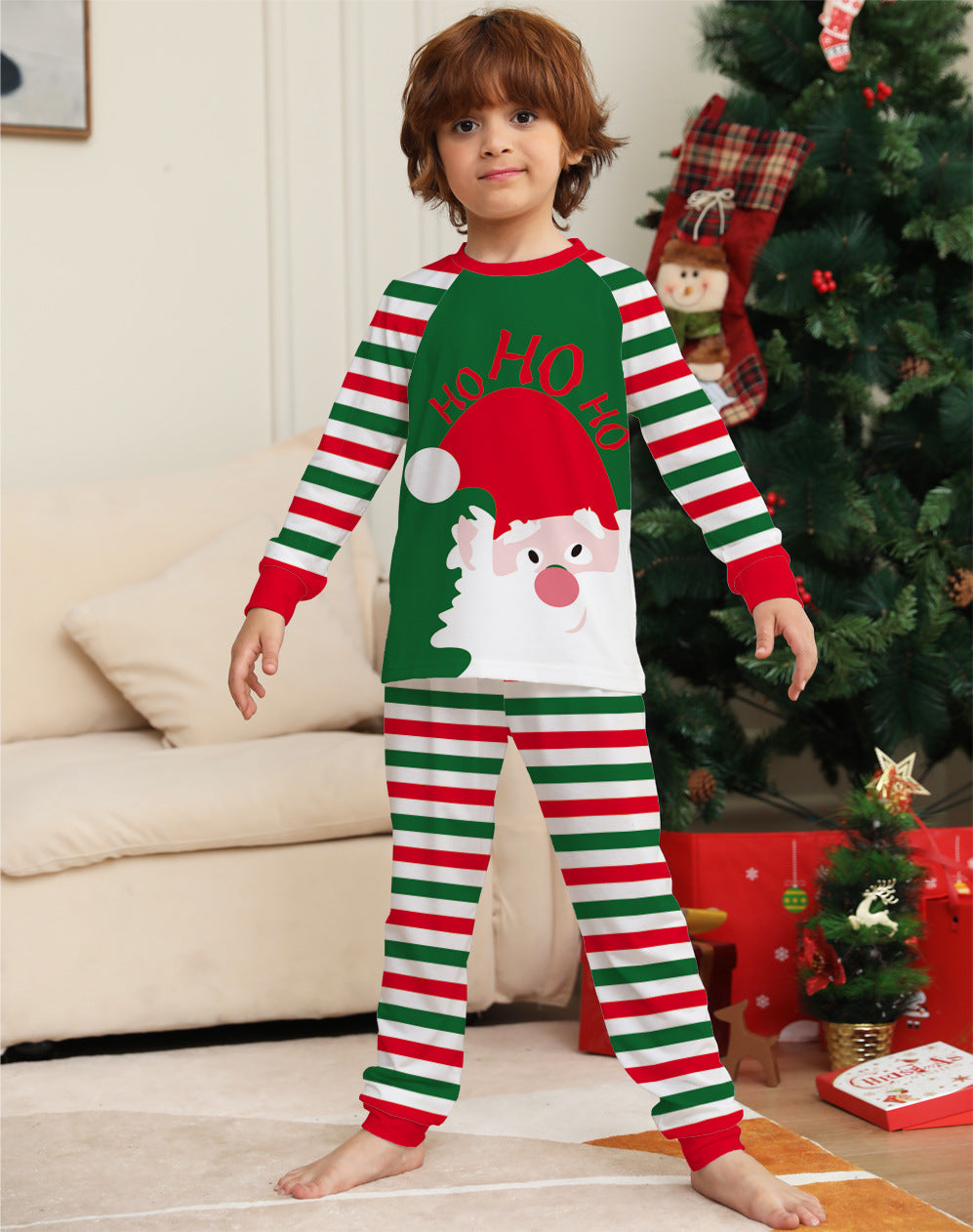 Donner | Christmas Pyjamas Santa Face Striped Trousers