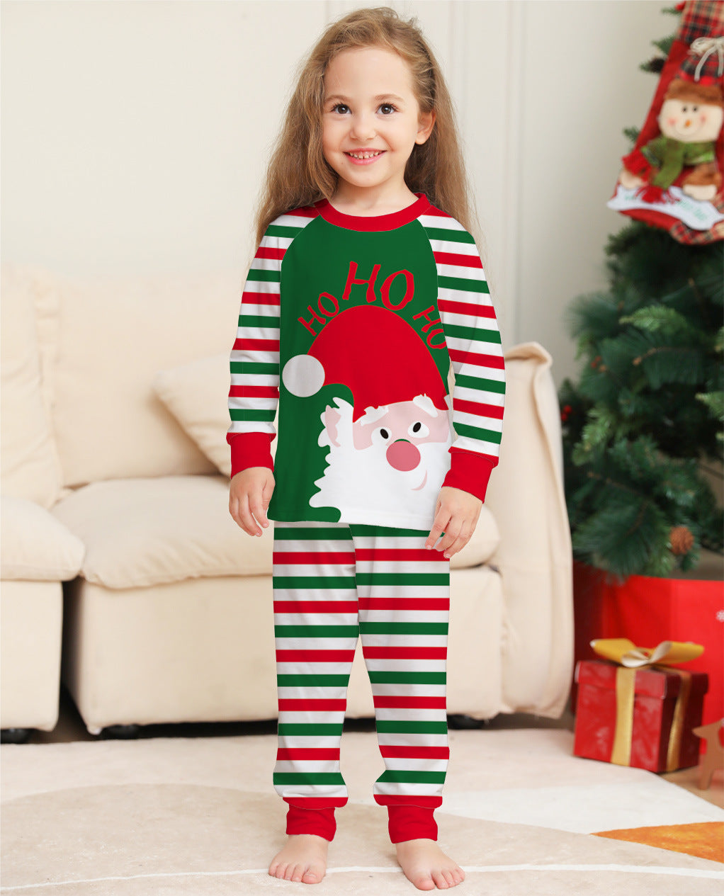 Donner | Christmas Pyjamas Santa Face Striped Trousers
