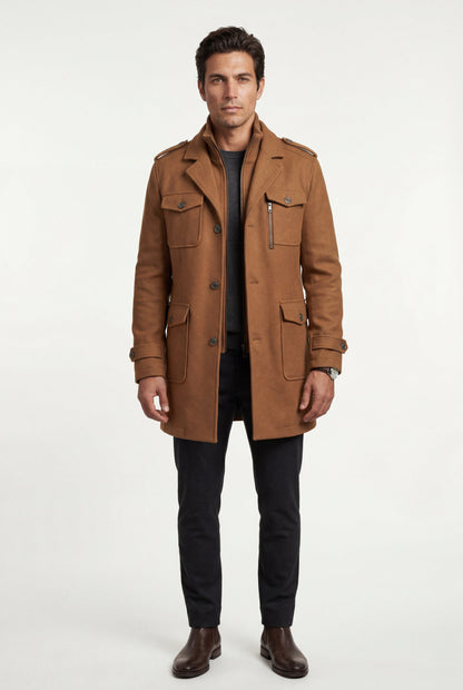 Zane | Men's Slim Fit Tailored Winter Coat, Stand Collar