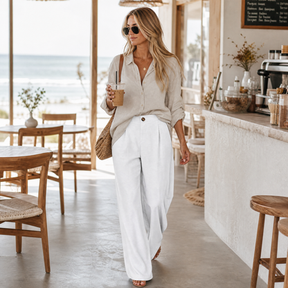 Cavendish | High Waist Wide Leg Tailored Pants