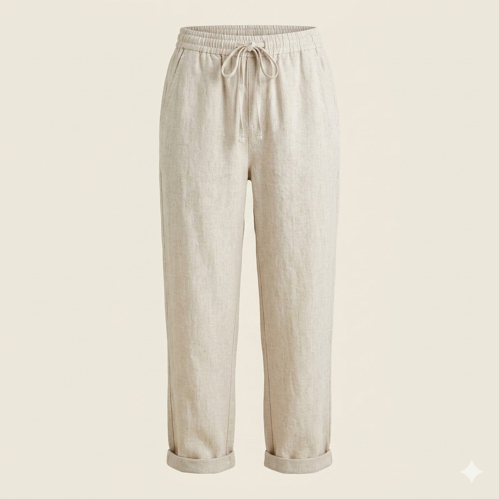 Matteo Ricci | Women's Tapered Linen Drawstring Trousers