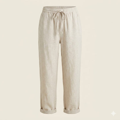 Matteo Ricci | Women's Tapered Linen Drawstring Trousers