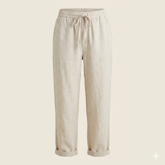 Matteo Ricci | Women's Tapered Linen Drawstring Trousers