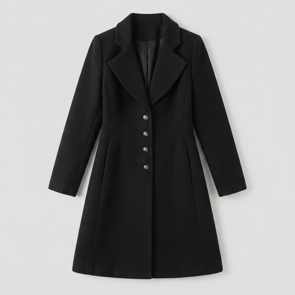 Elise | Tailored Longline Wool-Blend Coat
