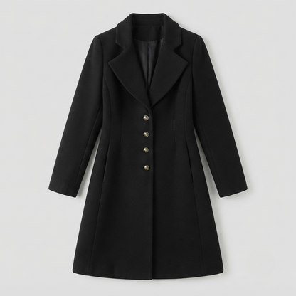 Elise | Tailored Longline Wool-Blend Coat