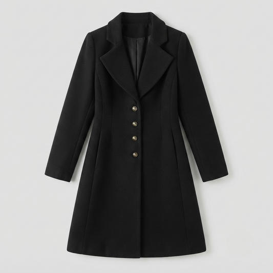 Elise | Tailored Longline Wool-Blend Coat