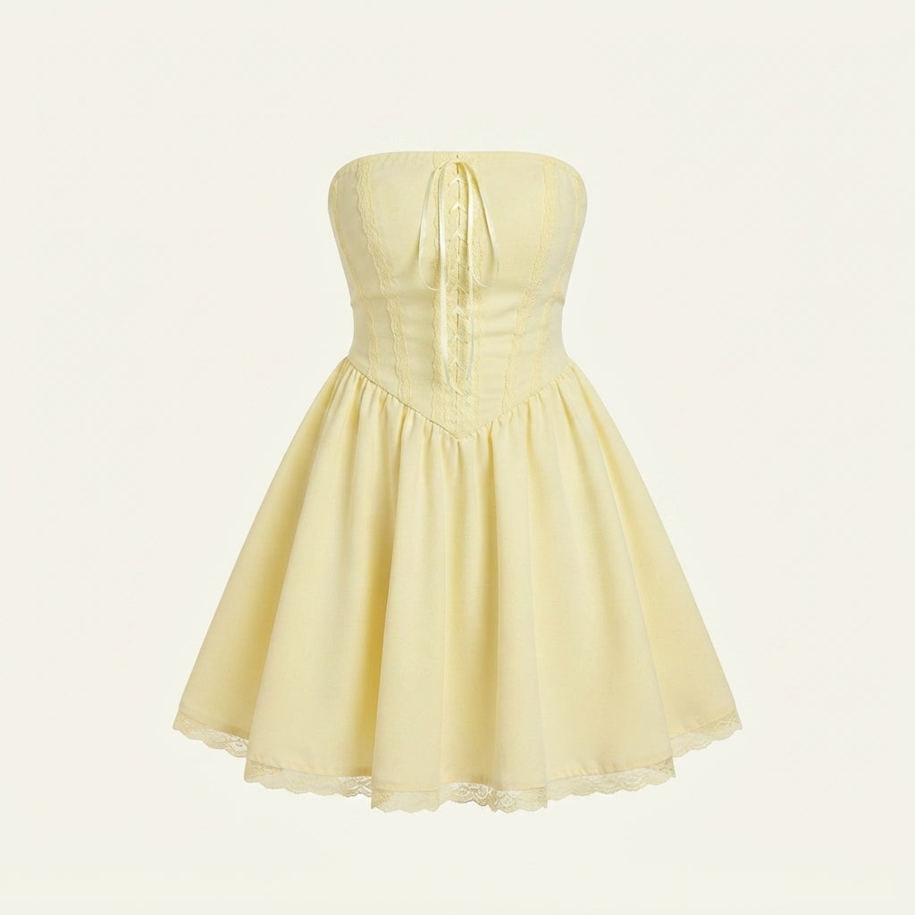 Elegant Strapless Mini Dress For Women