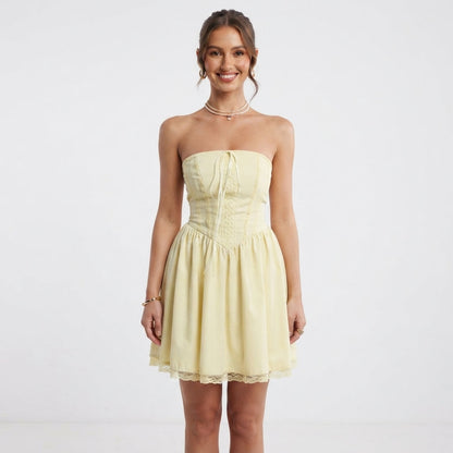 Elegant Strapless Mini Dress For Women