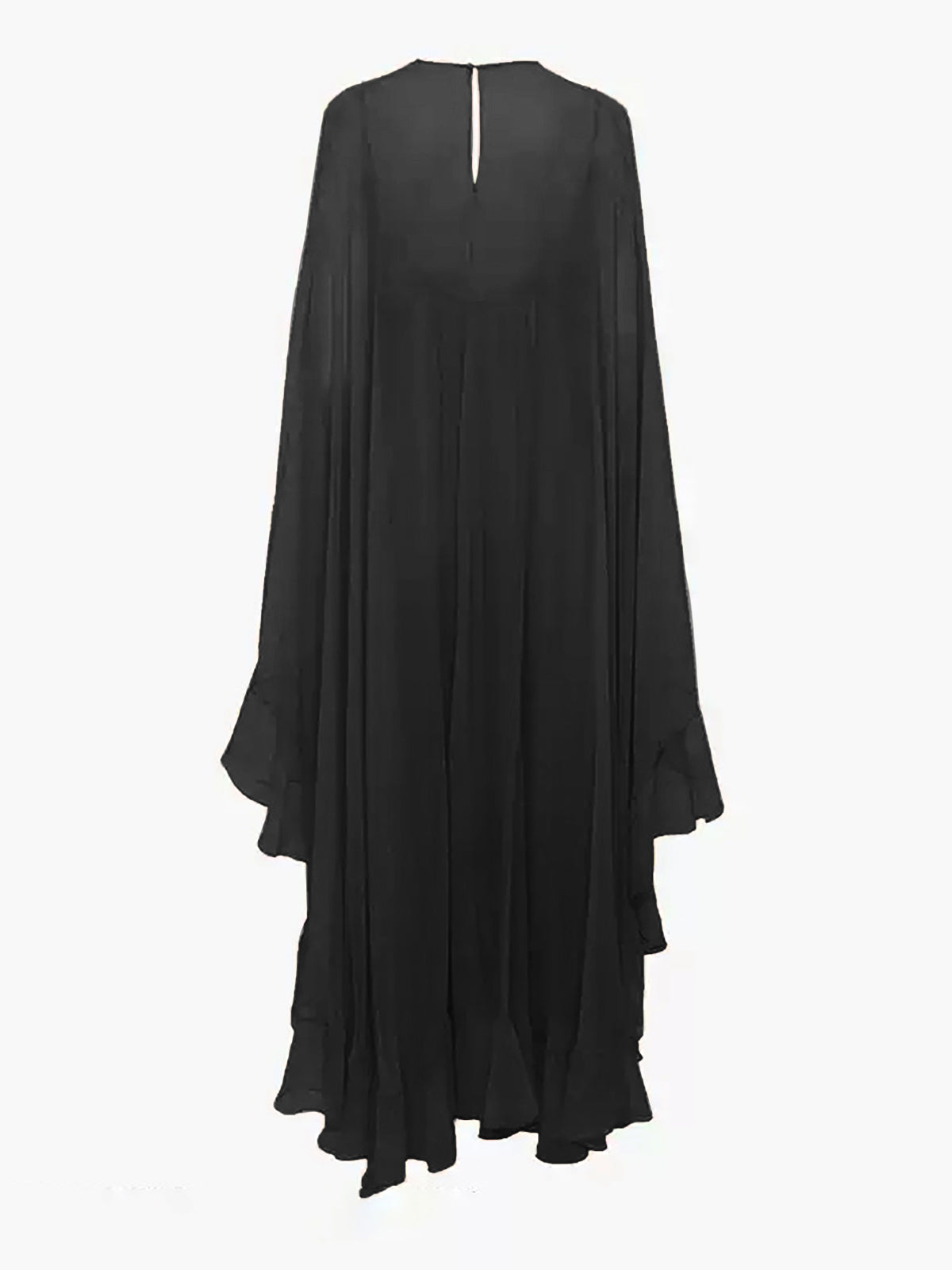 Elegant Chiffon Layered Dress With Cloak