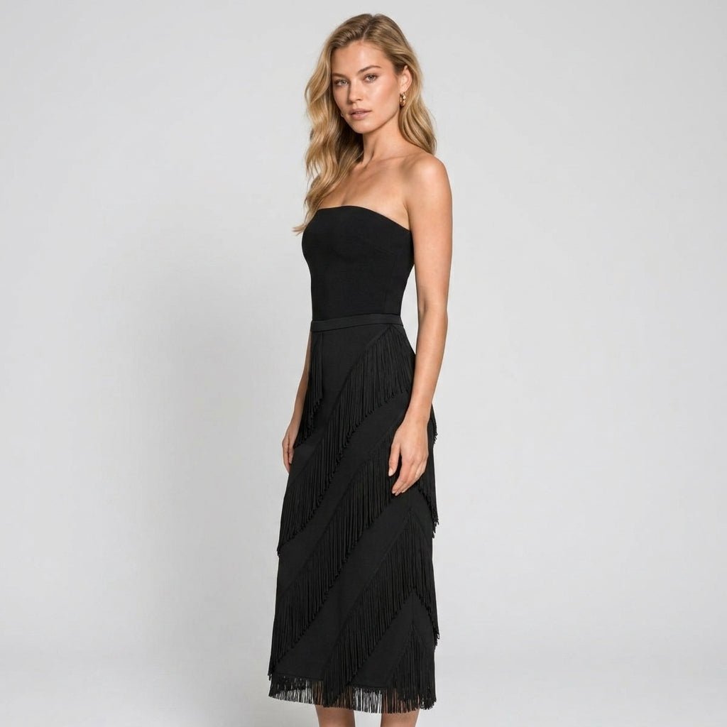 Cintia | Women's Tiered Fringe Maxi Skirt