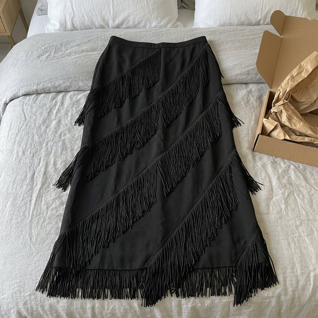 Cintia | Women's Tiered Fringe Maxi Skirt